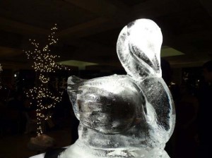 Ice sculpture takes center stage at this year's Christmas Banquet 