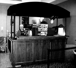 Bryan's new coffe kiosk in Mercer Hall.  Photo courtesy of Maddie Doucet.